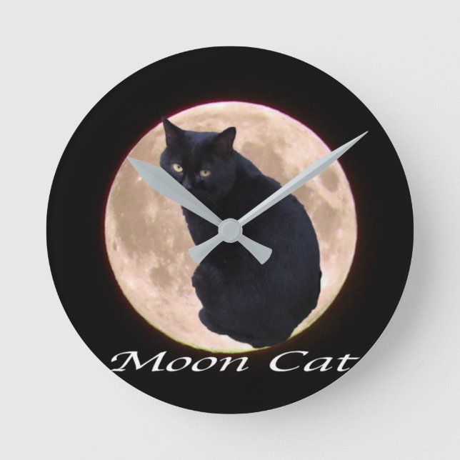 HORLOGE RONDE CHAT DE LUNE (Recto)