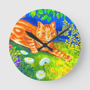 Horloge Ronde Chat de nuit