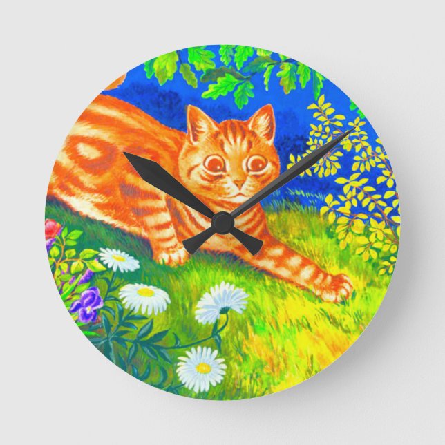Horloge Ronde Chat de nuit (Recto)