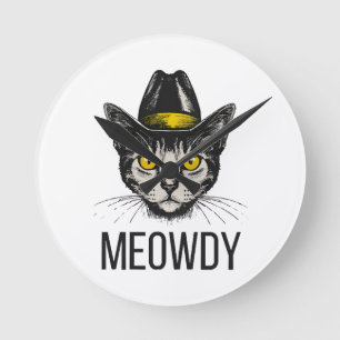 Horloge Ronde Chat Drôle de Miaou