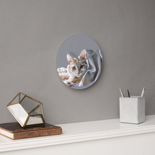 Horloge Ronde Chat Mignon  (Bureau)