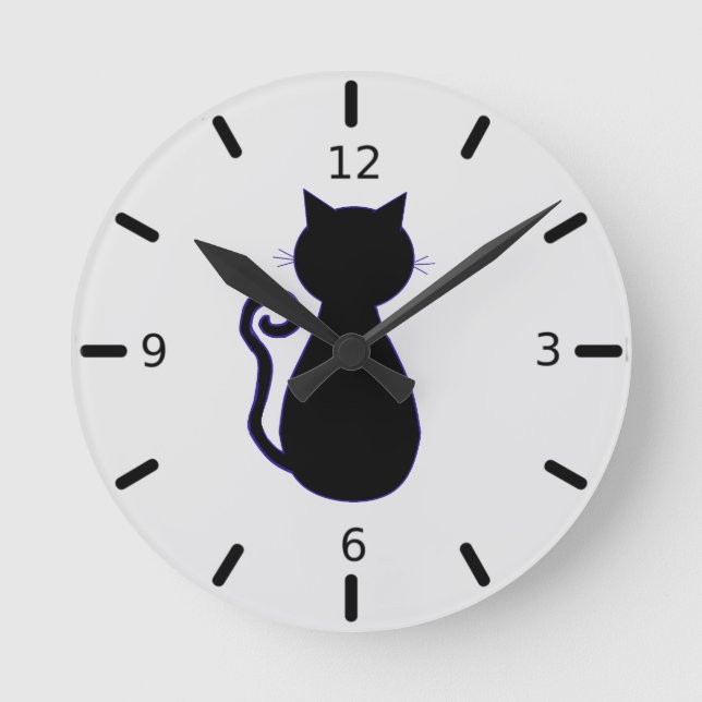 Horloge Ronde Chat noir (Recto)