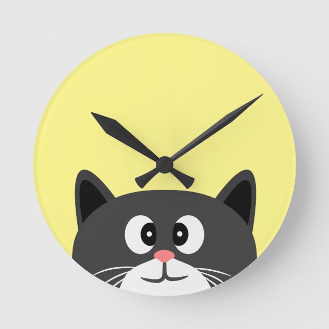 Horloge Ronde chat noir (Recto)