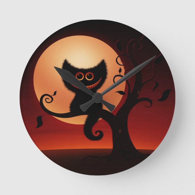 Horloge Ronde Chat noir de Whimsical (Recto)