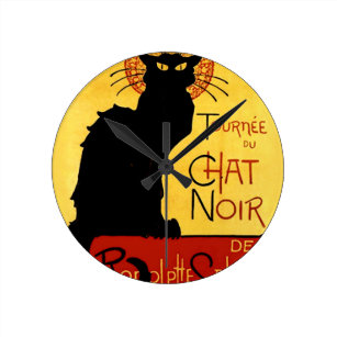 Horloges Chat Vintage Murales Zazzle Fr