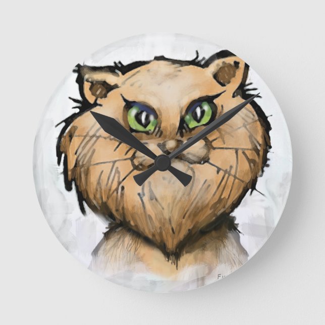 Horloge Ronde Chat perse (Recto)