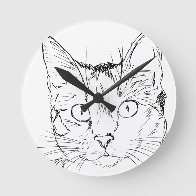 Horloge Ronde Chat Puddy (Recto)