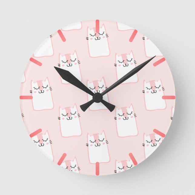Horloge Ronde Chat souriant (Recto)