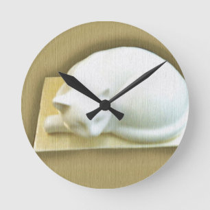 Horloge Ronde Chat sur Gold Box II