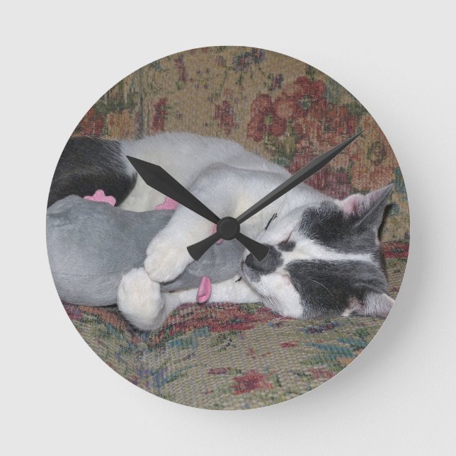 Horloge Ronde Chaton couchant (Recto)