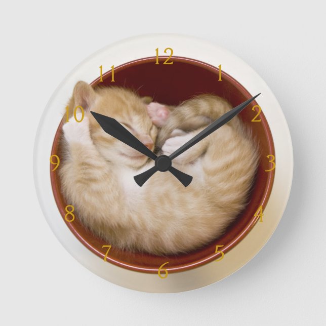Horloge Ronde Chaton couchant (Recto)