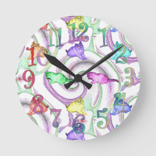 Horloge Ronde Chatons de lucette