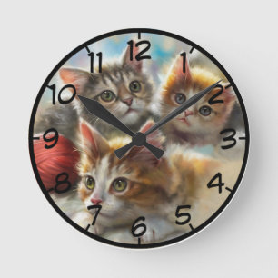 Horloge Ronde Chats