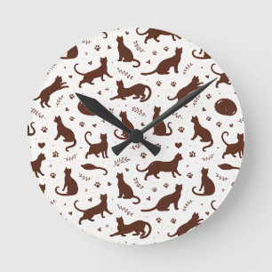 Horloge Ronde Chats au Chocolat