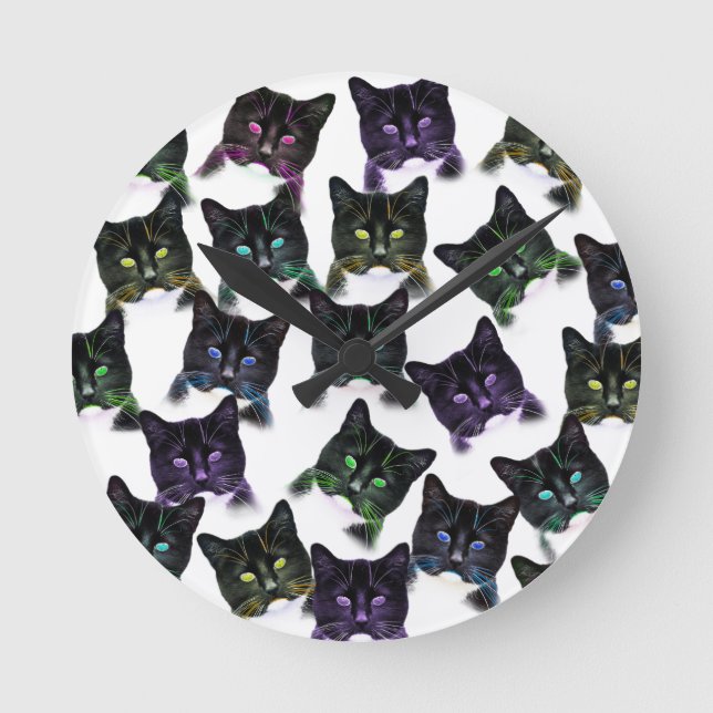 Horloge Ronde Chats cool (Recto)