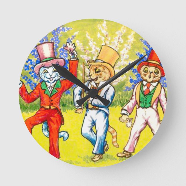 Horloge Ronde Chats dansants (Recto)