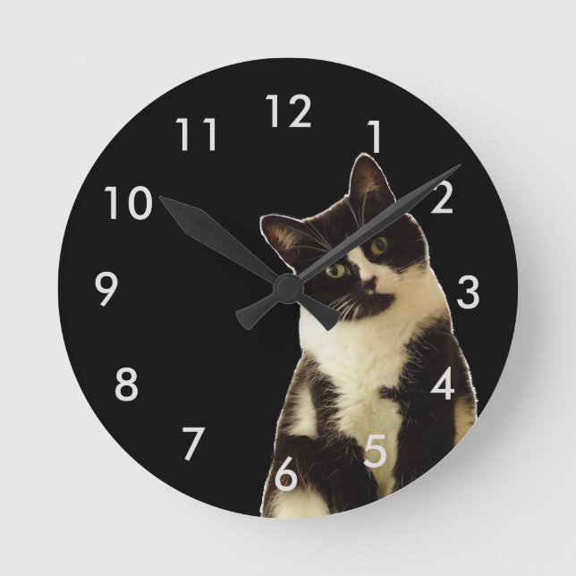 Horloge Ronde Chats de Badass "ce qui sont vous regardant ! " (Recto)