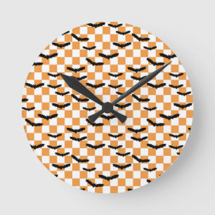 Horloge Ronde Chauffage Éffrayant Halloween moderne Orange