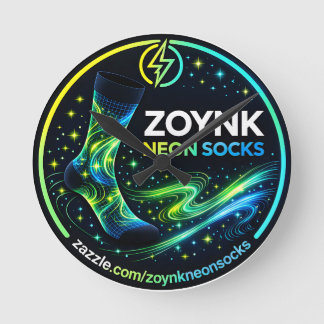 Horloge Ronde Chaussettes Néon Zoynk