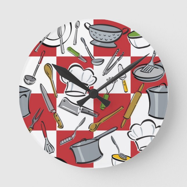 Horloge Ronde Check Kitchen Tools (Recto)