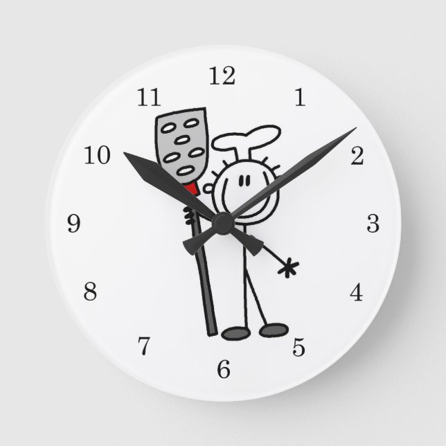 Horloge Ronde Chef avec spatule (Recto)