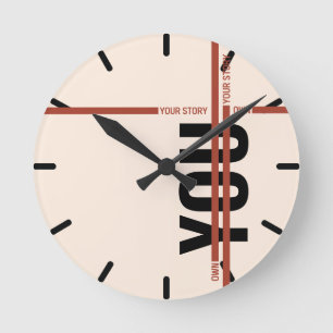 Horloge Ronde Chemise « Maîtrise ton histoire » – Citation motiv