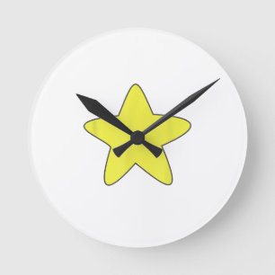 Horloge Ronde Chemise ventre étoilé jaune brillant, or délavé St