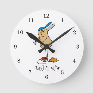 Horloge Ronde Chemises et cadeaux Baseball Nut