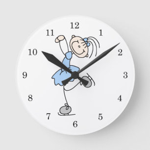 Horloge Ronde Chemises et Cadeaux de Patineuse Artistique Fille