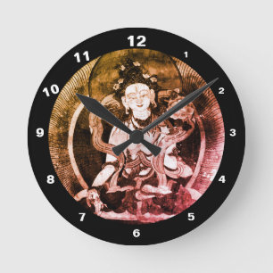 Horloge Ronde Chenrezing Bouddha, Vintage Heruka, Tibet Himalaya