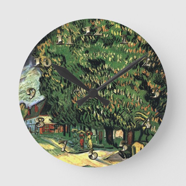 Horloge Ronde Chestnut Trees in Blossom - Gogh (Recto)