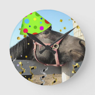 Horloge Ronde Cheval animal de fête