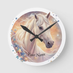 Horloge Ronde Cheval blanc, pâteux