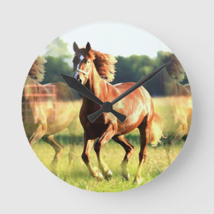 Horloge Ronde Cheval de course
