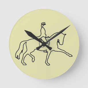 Horloge Ronde Cheval de dressage et schéma de cavalier