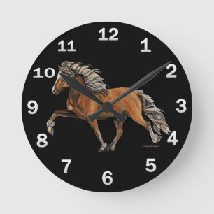 Horloge Ronde Cheval islandais Elska