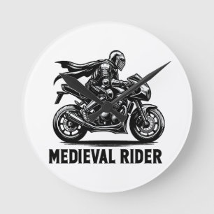 Horloge Ronde chevalier médiéval