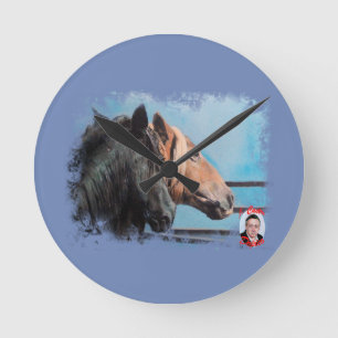 Horloge Ronde Chevaux/Cabalos/Horses