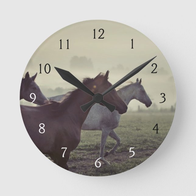 Horloge Ronde Chevaux sauvages (Recto)