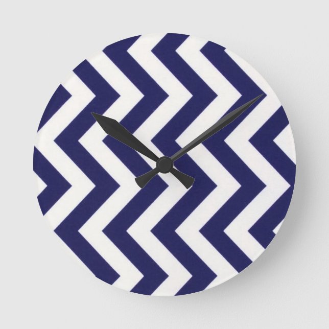 Horloge Ronde Chevron bleu (Recto)