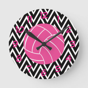 Horloge Ronde Chevron Zigzag Pattern Wall Clock