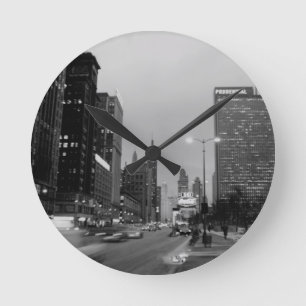 Horloge Ronde Chicago Michigan Avenue @ Nuit 6 mars 1967
