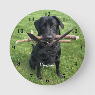 Horloge Ronde Chien animal de compagnie Nom et photo personnalis