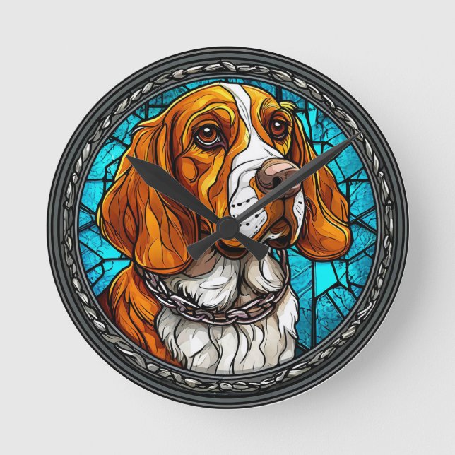 Horloge Ronde Chien Beagle mignon (Recto)