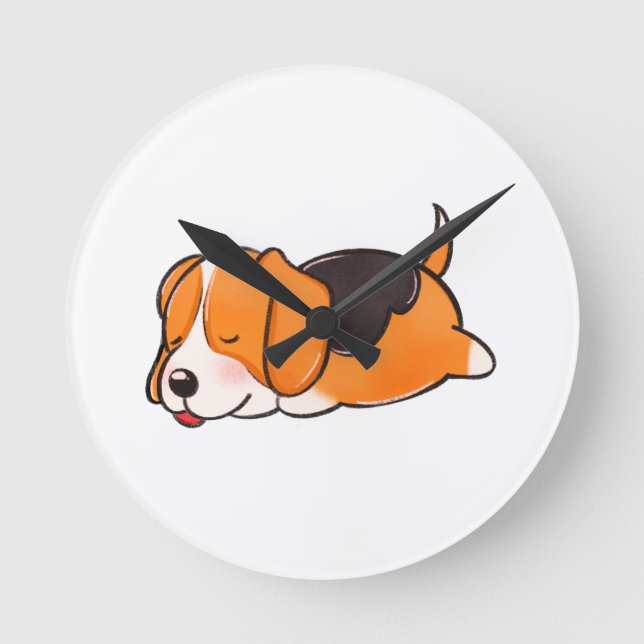 Horloge Ronde Chien, Beagle, Nature (Recto)