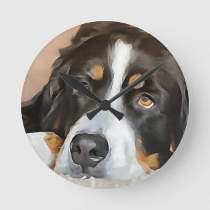Horloge Ronde Chien, Chien féminin, Chien de montagne bernois