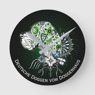 Horloge Ronde Chien cool avec inscription individuelle