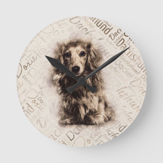 Horloge Ronde Chien Dachshund (Recto)