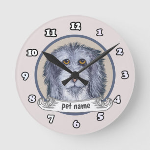 Horloge Ronde Chien de berger anglais ancien 