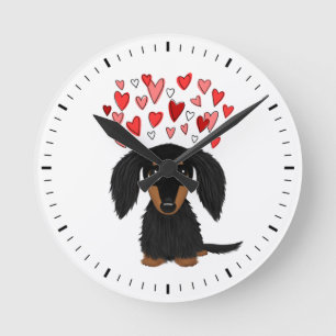 Horloge Ronde Chien de Black and Tan Longhaired